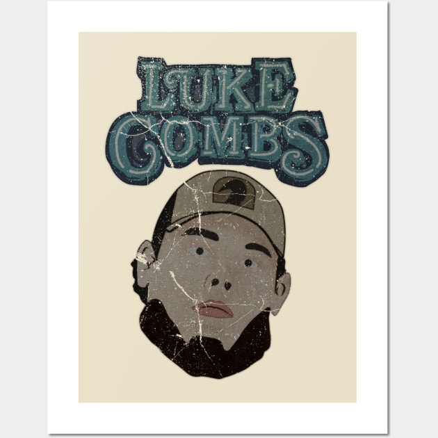 luke combs // vintage Wall Art by Super Human Squad